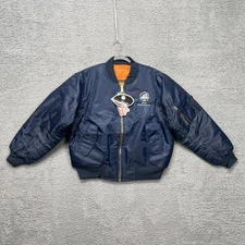 Rothco MA-1 Flight Jacket Mens Medium Blue Orange Bomber Reversible Nylon