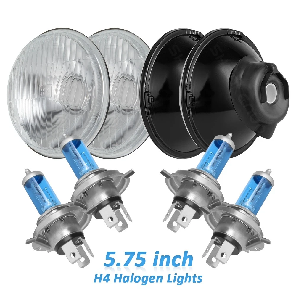 Juego De Faros Delanteros Completo Para Pontiac Vibe 2003-2004 - Carcasa Negra, Bombillas H4 Incluidas