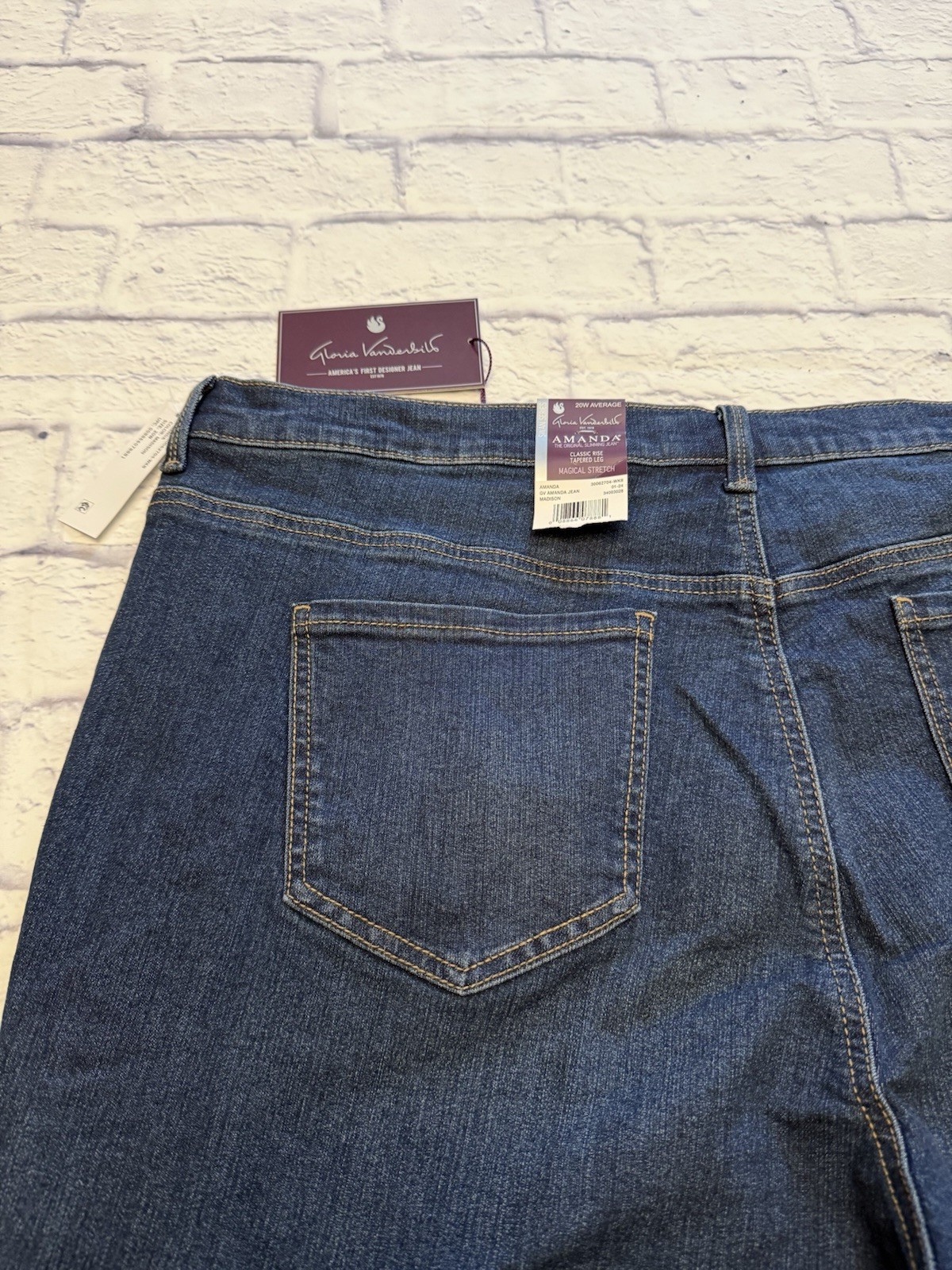 Gloria Vanderbilt Amanda Original Slimming Jeans 20W Average Classic Rise NWT