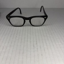 Vintage 1950 USS 51/4 - 5  Black Military Issue Eyeglasses heavy Frames case