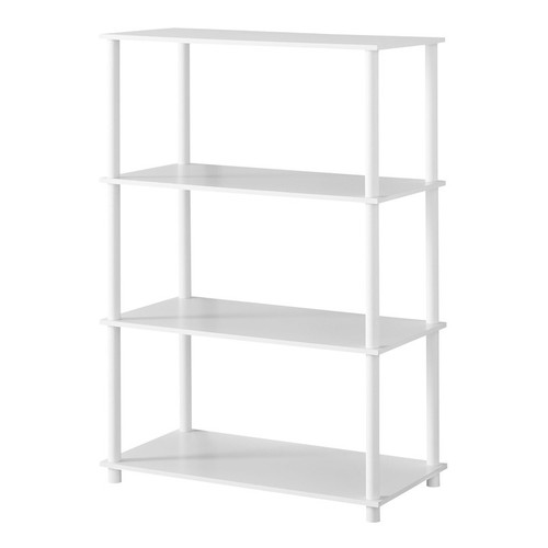 No Tools 4-Shelf Storage Bookcase Vertical Organizer Home Office Shelves New - Picture 5 of 6