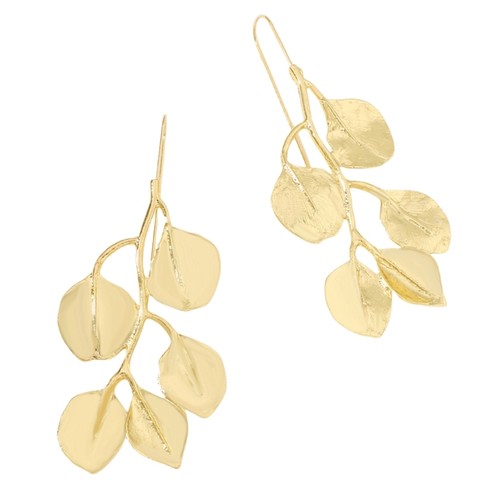 Aesthetic Trendy Multilayer Leaf Collar Necklace Earrings for Banquet Party - Picture 6 of 12