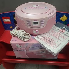 Rare VTG 2001 Hello Kitty Sanrio HK23 Stereo AM/FM CD Player Pink Boombox Radio