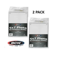 BCW (New) 2 Pack - 5x7 Photo - 2 Piece Screwdown Holder - For Photos & Prints