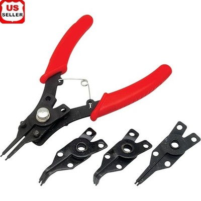 Snap Ring Pliers Set Ergonomic Durable Interchangeable Heads W/ Storage Case New