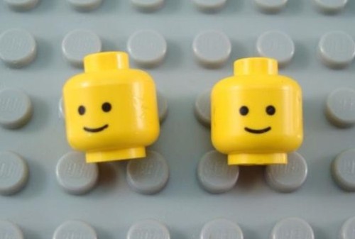 LEGO Lot of 2 Yellow Minifigure Heads with Standard Grin Smile