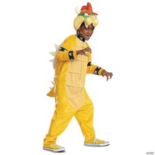 Kids Super Mario Bros. Bowser Hooded Jumpsuit Costume