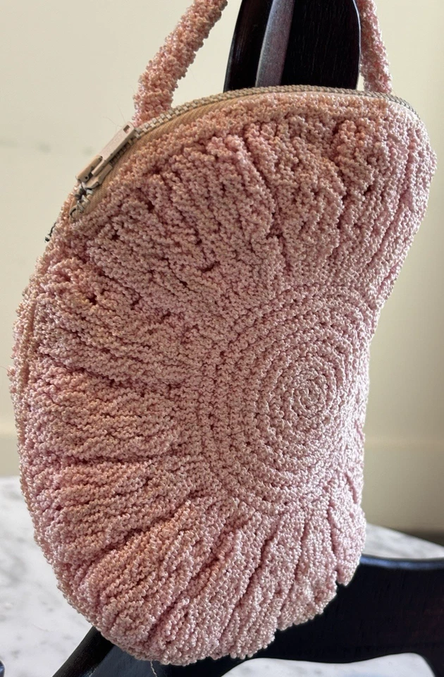 Vintage Brownie Humphrey Pink Crochet Zipper Purse, Fashion Gifts for Her - Image 2 of 4