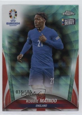 2024 Topps Chrome UEFA Euro Aqua Wave Refractor 38/199 Kobbie Mainoo #123 1e64