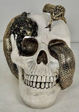 Gothic Skull Gold Snake Toad Figurine Python ...