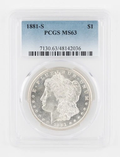 1881-S MS63 Liberty Morgan Silver Dollar PCGS BRIGHT WHITE - 1268B