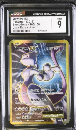 Pokemon Mewtwo EX XY Evolutions Full Art #103 CGC 9 Mint