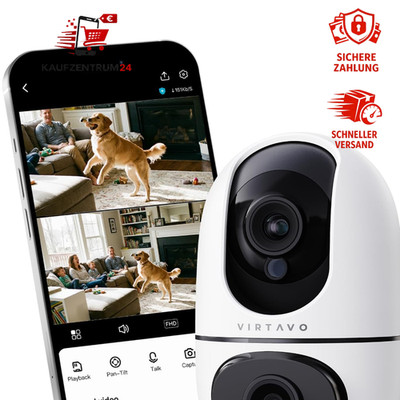 WLAN Überwachungskamera Dual 1080P Farbnachtsicht Zwei-Wege-Audio Smart Tracking