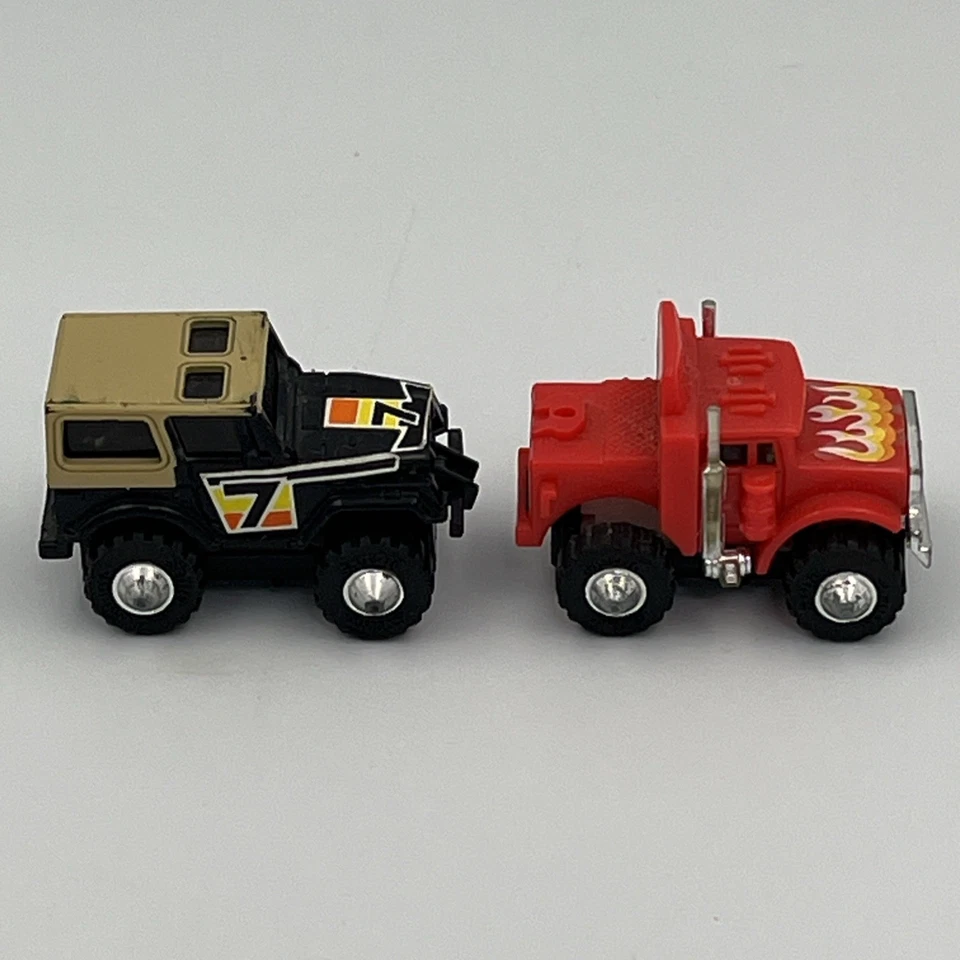 LJN Mini Stunt Riders Jeep & Semi Truck 1982 Motorized Jeep Works Semi Does Not - Image 2 of 4