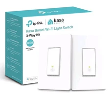 Kasa Smart 3 Way Switch HS210 KIT, Needs Neutral Wire, 2.4GHz Wi-Fi Light Switch