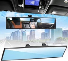 Car Rear View Mirror HD Anti Glare Universal 12 Inch large 300mm-Blue