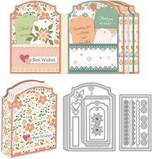 Label Die Cuts for Card Making, Flower Frame Cutting Dies Carbon Steel Die Cuts