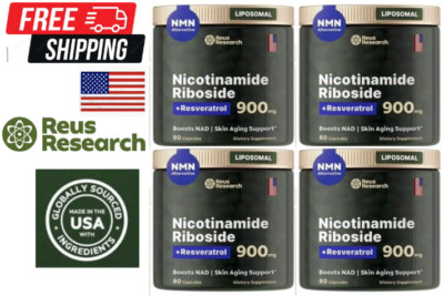 NAD+ Supplement Anti-Aging Energy Focus Nicotinamide Riboside Resveratrol 4x