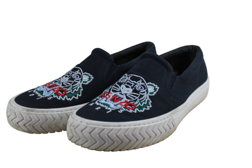 Kenzo K-Skate Blue Canvas Men's Size US 9.5/EU 43 Embroidered Tiger Logo Shoes - 第 4/13 張圖片