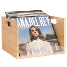 Record Album Storage Crate, Bamboo  Acrylic Vinyl  Record Crate, Multifuncti...