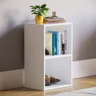 Oxford Bookcase 2 Tier Cube Shelf Storage Display Wood Stand Furniture White
