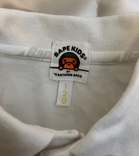 A BATHING APE Bape Kids Short Sleeve Polo Star pattern 120 approx. 6T white - Picture 12 of 22