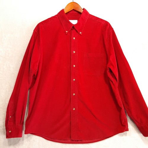 Sonoma Mens Long Sleeve Corduroy Button Down Shirt Sz.Large/Red/Casual ...