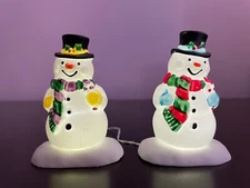 Lemax Christmas "Holly Hat Snowmen" Brand New Lighted Glow Mold Collectible
