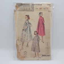 Butterick 7957 Misses' 1950s Duster Leisure Robe Sewing Pattern Size 16 Cut