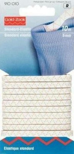 Prym Standard-Elastic 5 Mm Weiß, Packung Mit 10M, Gummiband, Gummilitze 910010-image