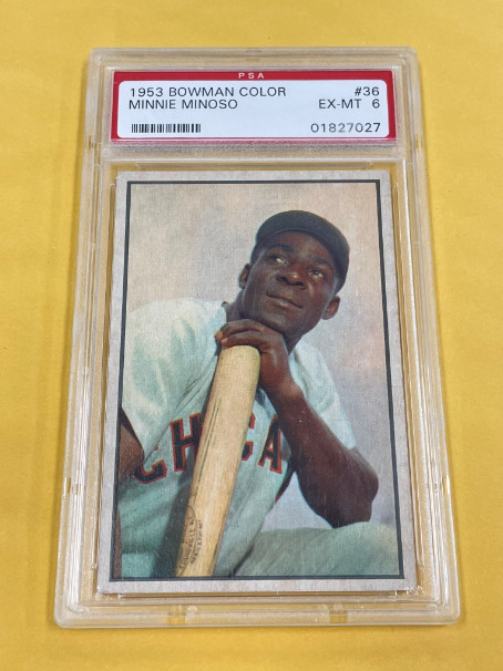 1953 Bowman Color Baseball Minnie Minoso #36 PSA 6 MS632