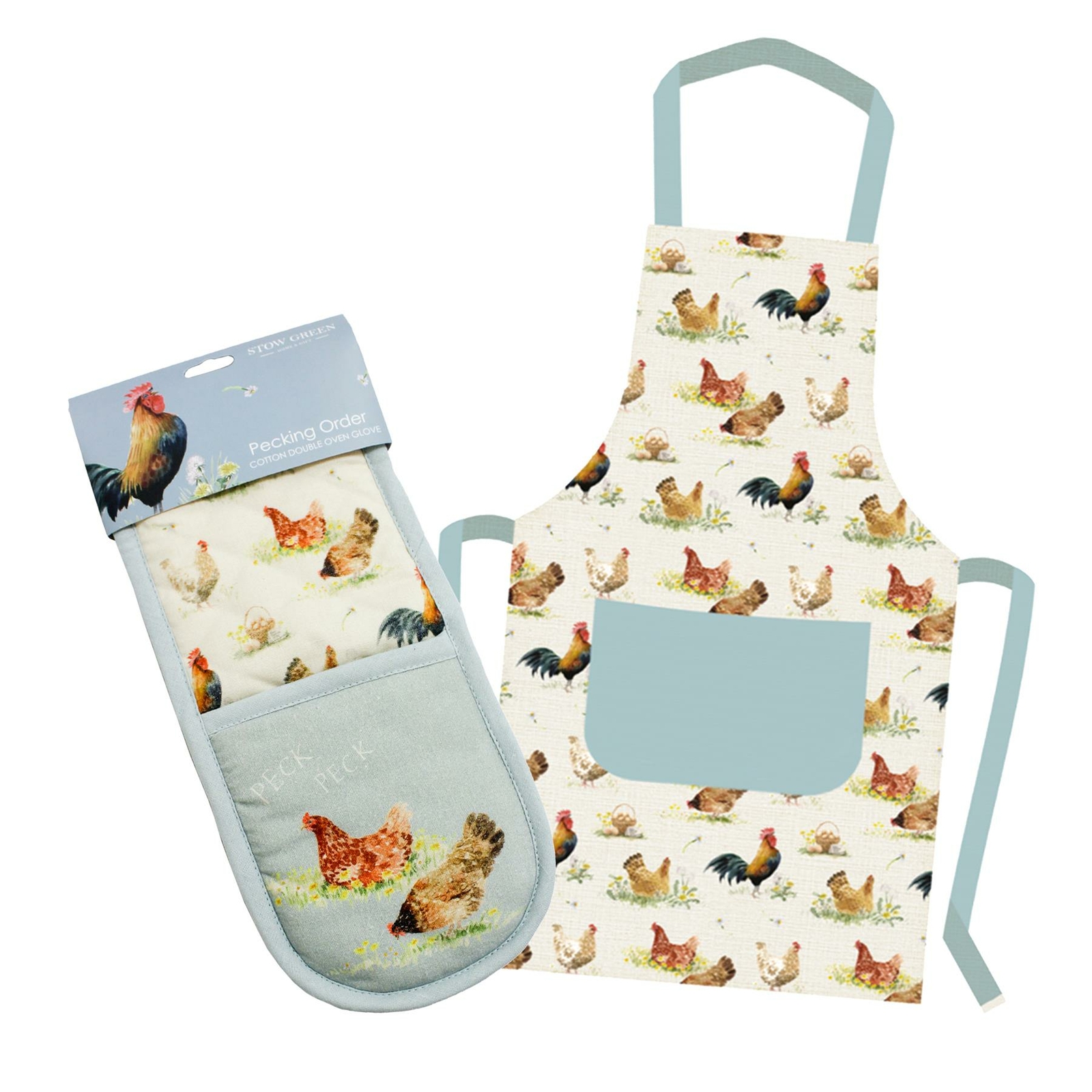 Eddingtons Pecking Order - Apron & Double Glove Set
