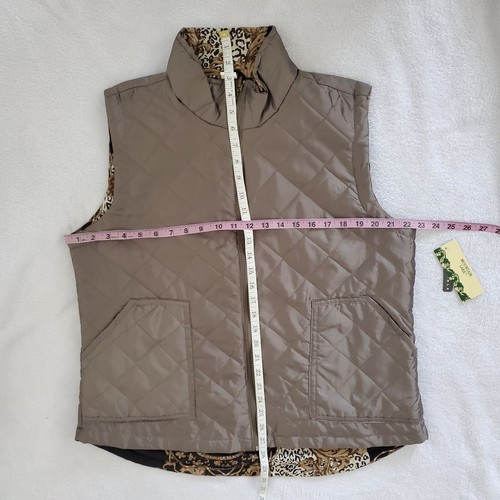 NWT Mountain Lake Reversible Quilted Zip Up Vest, Neutrals/ Brown/Black, XL - Picture 9 of 10