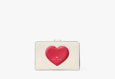 Kate Spade Madison Puffy Heart Medium Bifold Wallet KK182 Leather  