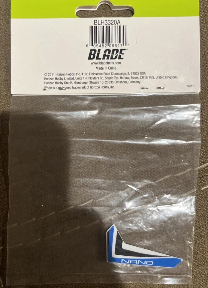 Blue Vertical Fin w/decal: nCP X E-Flite nCPX Helicopter BLH3320A  - Image 2 of 2