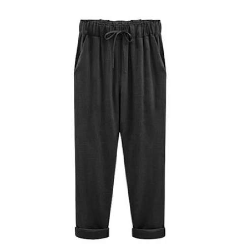 Ladies Lounge Elastic Waist Pants Women Beach Baggy Cropped Straight Loose Fit - Picture 13 of 23
