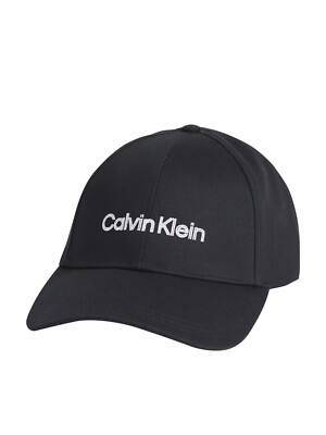 Calvin Klein Baseball Cap Erwachsene Double Line Embro Schwarz One Size Neu 