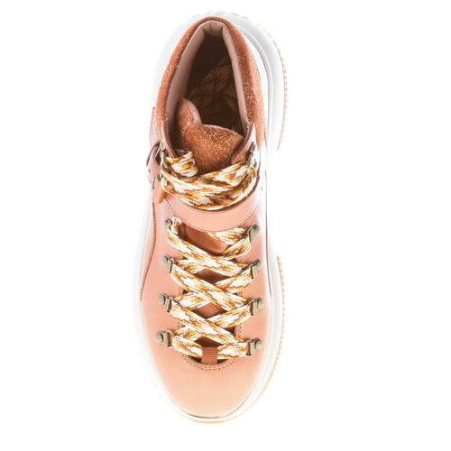 HOGAN damen schuhe Maxi I Active natürlich braun leder bootie sneaker - Bild 7 von 7