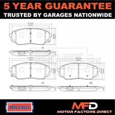 Fits Kia Sorento 2015- Hyundai Santa Fe 2018- Brake Pads Set Front Borg & Beck