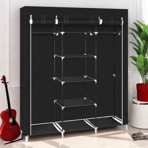 Portable Closet Wardrobe Clothes Rack Storage Organizer Shelf Water-Proof Fabric - Picture 7 of 24