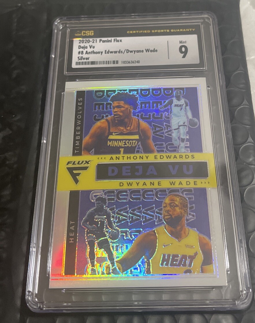 ANTHONY EDWARDS DWAYNE WADE SLAB 2020 PANINI FLUX DEJA VU SILVER 