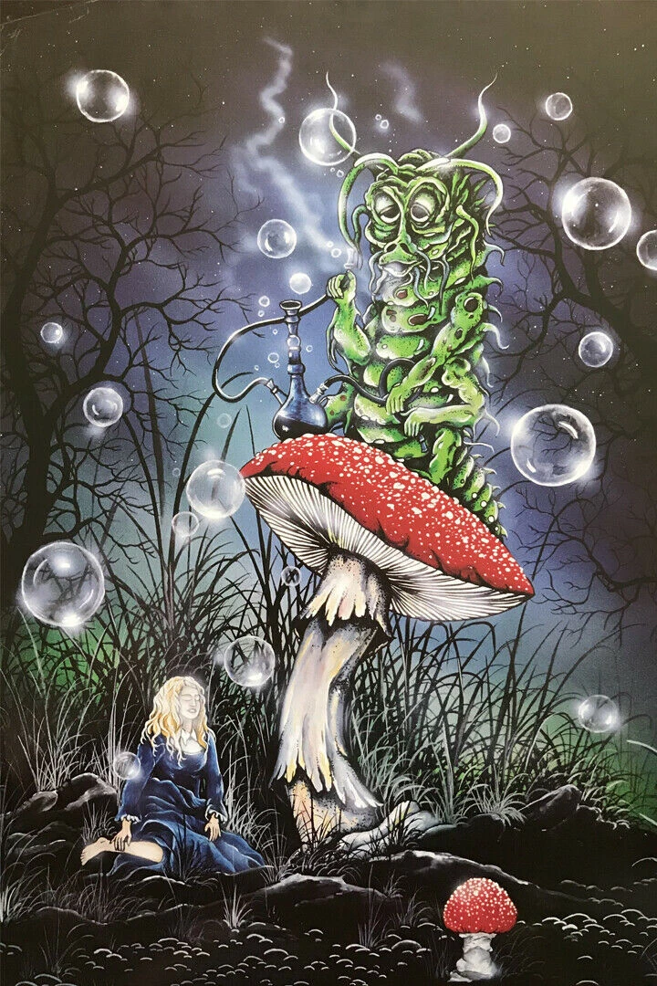 Alice In Wonderland Caterpillar Smoking Hookah Tattoo