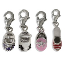 925 STERLING SILVER CHARM BRACELETS PENDANTS BABY BOOTS SHOES STILETTOS GIFT BOX