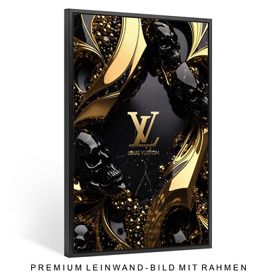   WANDBILD LOUIS LV - FASHION MODE LEINWAND BILD MIT RAHMEN , KUNST DEKO HAUS