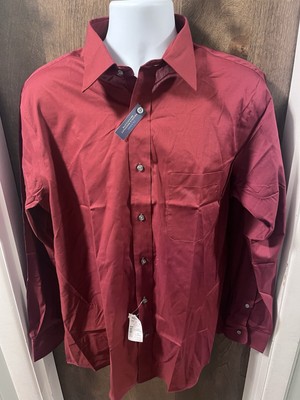 NWT Croft & Barrow 16.5 34/35 Men's Long Sleeve Button Up Shirt Red