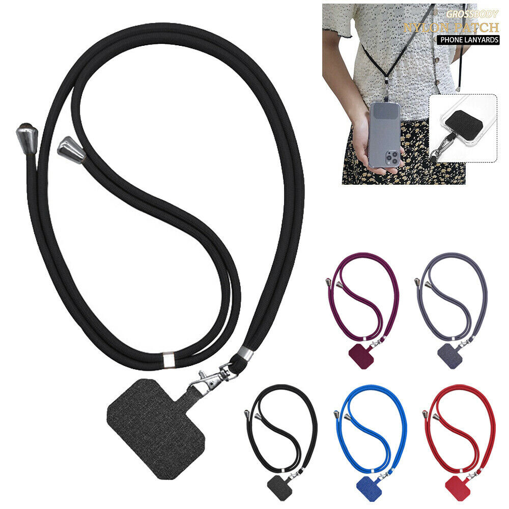 Universal Cross Body Nylon Patch Phone Lanyard Mobile Phone Strap