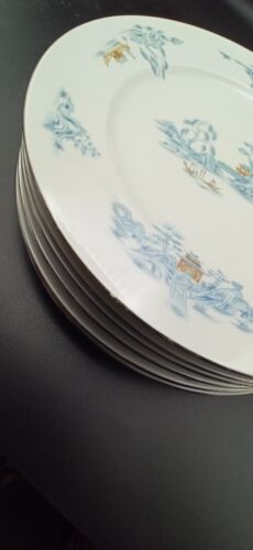 Sone China Oriental 3328 Dinner Plates 26cm X 6 Japan Vintage Silver Trim - Picture 11 of 15