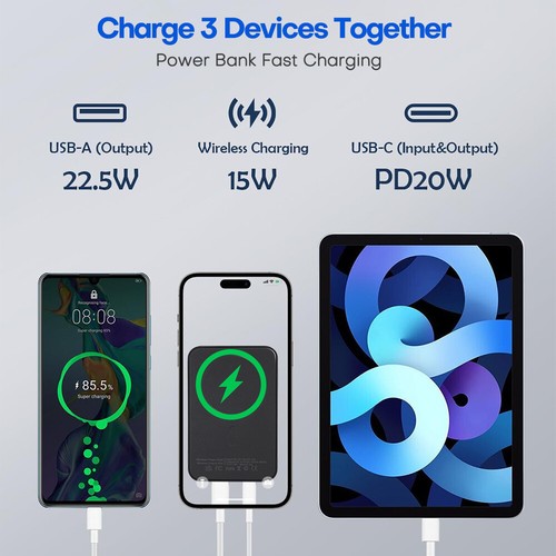 Selectec Mag/netische Wireless Power Bank 10000mAh 22.5W PD für iPhone 15/14/13 - Zdjęcie 18 z 22