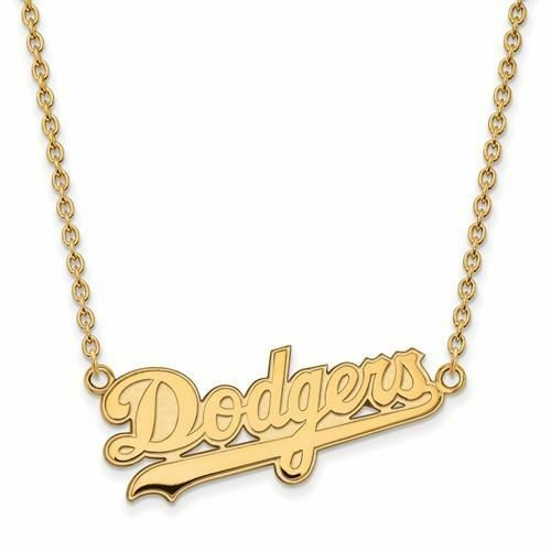 10k Gold Los Angeles Dodgers Schrift großer Anhänger 18 in Halskette - Bild 1 von 1
