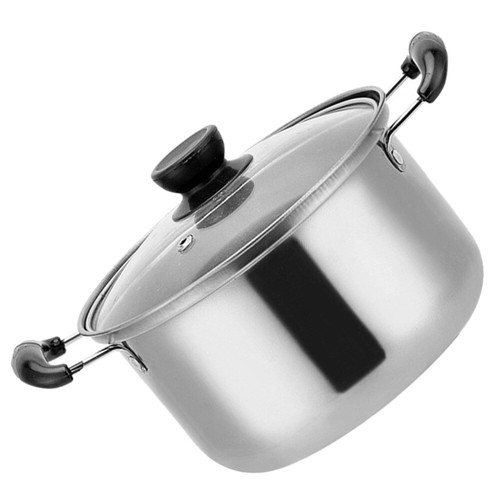 Stainless Steel Boiling Pots with Lid Retro Soup Cooking - Picture 12 of 12